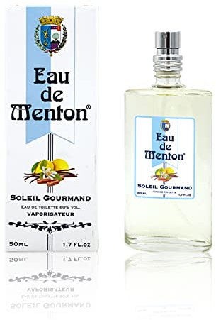 Eau de Menton Soleil Gourmand - Eau de Toilette Citron Vanille, pour femme, Artisan Parfumeur en Côte d'Azur (50ml)