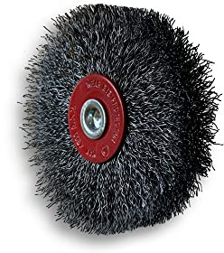 Kibros Lot 3 brosses circulaires tige Ø 75 mm acier dur 18 mm | Fil acier dur Ø 0,30 mm, 3 rangs, tige Ø 6 mm, pour perceuse ou visseuse à mandrin, décapage brossage nettoyage.