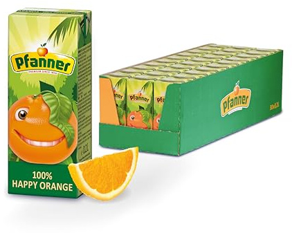 Pfanner Happy Orange (30 x 200 ml) – 100% Orangensaft für Kinder im Trinkpäckchen – ohne Zuckerzusatz - Vorratspack