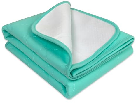 Bedecor Washable Kylie Sheets Single Bed 70x90cm - Incontinence Bed Pads for Potty Training, Kids & Puppy - Waterproof Mat Protector for Wheelchair & Sofa - Green