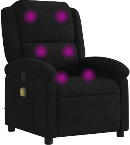 vidaXL Massagesessel Schwarz Samt
