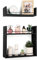 Belle Vous 2 Mensole Moderne da Parete - Mensola in Legno Naturale Rustico - Scaffale a Muro - Porta Quadri e Libri - per Bagno Camera Letto - Design Moderno Cucina - Nero