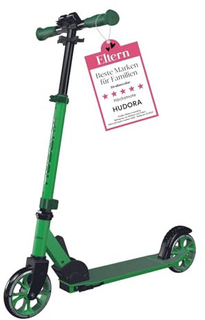 HUDORA Scooter Up 145 Junior - Hochwertiger & sicherer Kinder Roller ab 3 Jahre - Zusammenklappbarer City Roller mit 145 mm Rollen - Höhenjustierbarer Scooter für Jungen & Mädchen bis 60 kg
