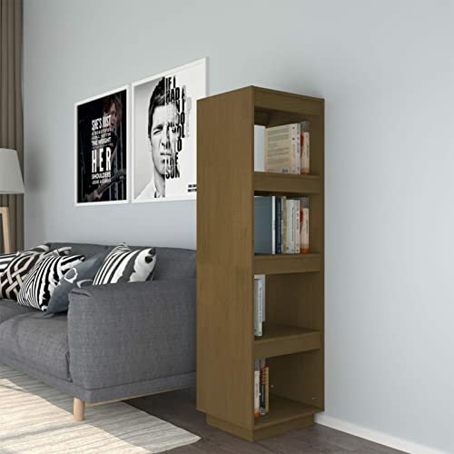 ARKEM Bücherregal/Raumteiler Honigbraun 40x35x135 cm Massivholz Kiefer Raumteiler Regal Schrank BüCherregal Storage Shelves Regal Raumteiler