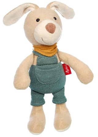 Sigikid Baby Hase Sweety grün Kuscheltier mit Latzhose Plüschtier Geschenk