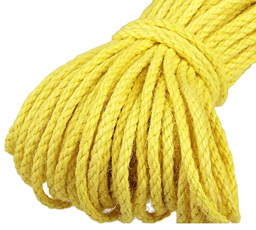 Gartenschnur, 5 mm, Bunte Juteschnur, natürliche Juteschnur, Länge 100 Meter, geeignet for Heimwerker, Kunsthandwerk, Geschenkverpackung, Hausgarten, Pink (Color : Yellow)