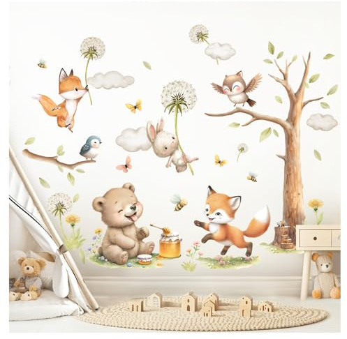 Little Deco Wandtattoo Waldtiere Fuchs Bär DL5065 L