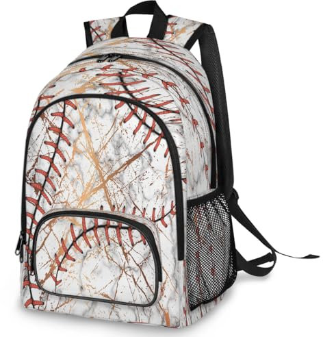 Marmor-Kunst-Rucksack, multifunktional, groß, für Schule, Büchertasche, Marmor-Softball-Rucksack, Reisen, lässig, Laptop, Tagesrucksack für Kinder, Jungen, Mädchen, Männer, Frauen, farbig, Big