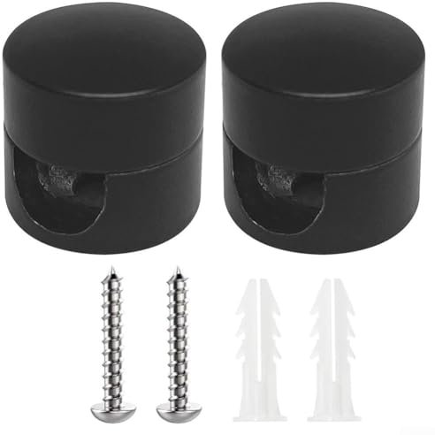 Perni da parete e soffitto in alluminio per cavi tessili fai da te, clip di fissaggio per cavi con viti, organizer per cavi da soffitto e supporto per cavi di alimentazione (nero)