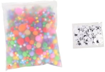 Hohopeti Wackelaugen Zum Selbermachen Mehrfarbige Wollknäuel Pompons Zum Basteln Puppenzubehör Herstellen Augen Zum Puppenmachen DIY-augäpfel Für Puppen Handgefertigtes DIY-Material