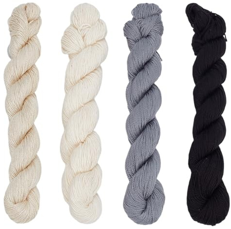 FREEBLOSS 4pezzi Filo Sashiko in 4 colori Matassa Sashiko 4 * 100 M filo da ricamo in puro cotone Filo Sashiko giapponese Colori di base per quilting e ricamo Kit Sashiko Forniture