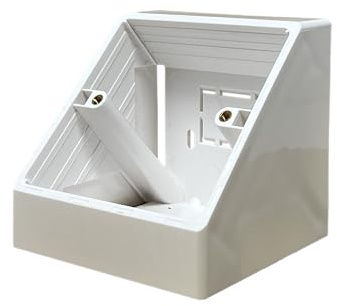 Evoges Caja trasera eléctrica de montaje en superficie en ángulo de 45 grados, color blanco, para banco de trabajo (1 banda)