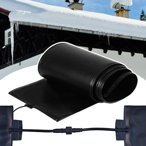 agreilduite Flexible Heat Panels for Roof Gutter for Various Curved Drain Pipes,50℃/122℉,Heated Snow & Ice Melting Mat,Plug-and-Play Easy Installation,6 Sizes Optional,180cm/5.9ft