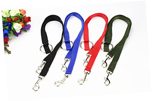 ROMISBABA Doppelleine Für Hunde Robustes Nylon-gurtband Zur Kontrolle Von Hunden Für Kleine Haustiere Rot Mit Doppelten Clips Zur Einfachen Befestigung