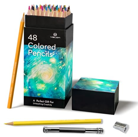 YSLON 48-Color Colouring Pencils Professional Coloured Pencils Colored Drawing Pencil Colour Pencil for Adults and Artists