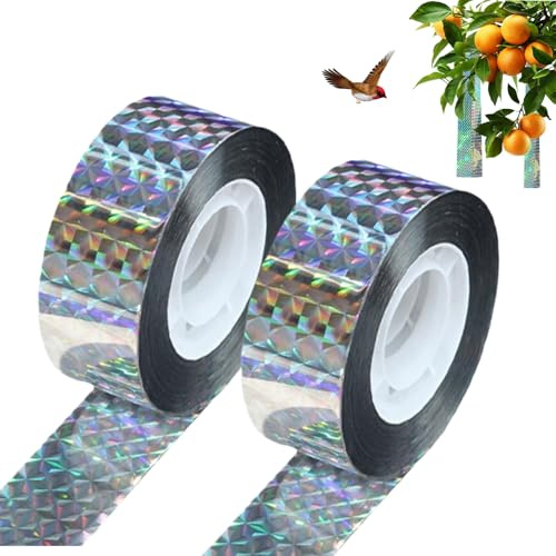 2 Rollen 80m X 2.4cm Vogelabwehr Vogelband,Vogelabwehr,Taubenabwehr Balkon,Vogelabwehr Balkon,Tauben Vertreiben,Reflektierendes Vogelabwehrband,Taubenschreck,Bird Tape Für Protect Gärten,Höfe,Pflanze