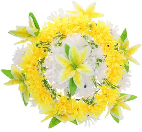 GOOHOCHY Ghirlanda Funeraria Artificiali Sacrificale Decorazione Cimitero Per Commemorazione e Attività Mourning Wreath Aspetto Realistico Colore Random