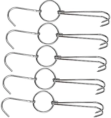 OFFSCH 5pcs Bacon Meat Hanging Hook Stainless Steel Hooks for Smoking Meat Accessories