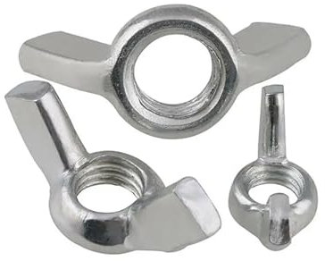 10/5 Stück Schmetterlingsmuttern, Flügelmuttern, 3/16 Zoll, 1/4 Zoll, 5/16 Zoll, 3/8 Zoll, 1/2 Zoll, Kohlenstoffstahl, verzinkt, Rändelmuttern, handfest anzuziehen(3I16-24,10pcs)