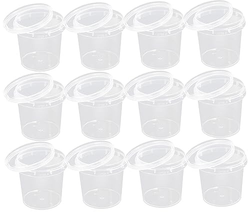UKCOCO 18 Mini Cubos de Almacenamiento de Plástico Pp de 150ml con Tapa, Cajas Pequeñas Transparentes para Manualidades, Masilla y Juguetes, Organizador Práctico y Versátil