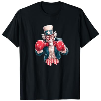 Sport Sam avec Gants pour Bague de Combat aux Couleurs américaines T-Shirt