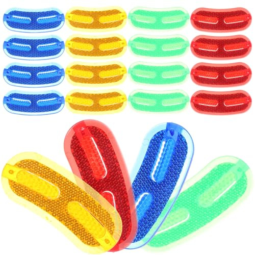 Alipis 20 Piezas Reflectores de Rueda para Bicicleta Reflectantes de Alta Visibilidad Decorativos y para Bicicletas y Motos Fácil Instalación Colores Amarillo Azul Rojo Verde