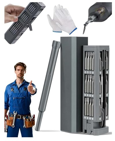 Mini cacciavite elettrico E1 Max 3,7 V – Set di punte magnetiche 44 in 1 con scatola di immagazzinaggio pop-up, 3 impostazioni di coppia con controllo compatibile con le articolazioni per riparare