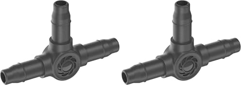 Gardena sistema Micro-Drip pieza en T 4,6 mm (3/16 pulgadas): Accesorio para bifurcar tubos de distribución o gotero, instalación sin dobleces, técnica de conexión Easy & Flexible (13211-20)