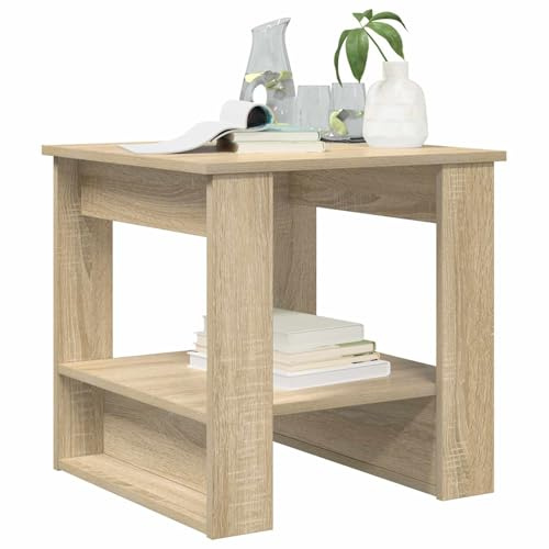 vidaXL Couchtisch Sonoma-Eiche 51 x 50 x 50 cm Holzwerkstoff, Moderner rechteckiger Couchtisch, langlebige Wohnoberfläche, minimalistisches Designmöbel für das Wohnzimmer als Blickfang