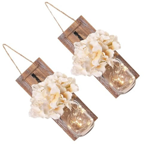 PRETYZOOM Lampada da Parete retrò Portacandele Sospeso Decorazione Murale in Legno per Casa, Decorazione Natalizia e Festa, Candelabro Decorativo Sospeso per Atmosfera Calda e Accogliente