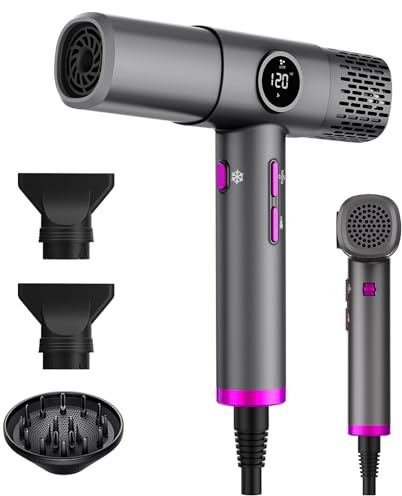 Heyeke Hair Dryer, Professional Ionic Blow Dryer High Speed Hairdryer | with Diffuser Attachments, 3x Fast Drying, 500M Ion, Lightweight Compact Powerful Hair Dryer for Women & Men