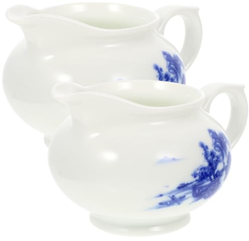 Angoily 2 Pezzi Salsiera Ceramica Bianca per Uso Quotidiano Funzione di Conservazione Caffè Salsa per Feste di Inaugurazione Casa