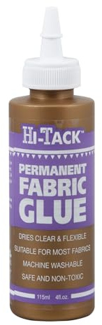 Hi-Tack Glue - Fast Tack, Fray Stop, Fabric, Fabric Stiffener, Trim it, No Sew (Fabric - HT1400)
