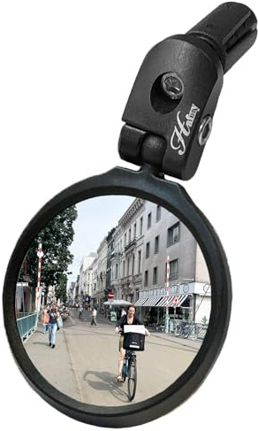 Hafny Bike End Bike Mirror, Adjustable Convex Rear View Mirror for Bicycle, Clear HD Glass Lens, 360° Rotatable, Fits MTB Road E-Bike Scooter, HF-M951-FR03 (1pc Silver Glass, 62mm Dia)