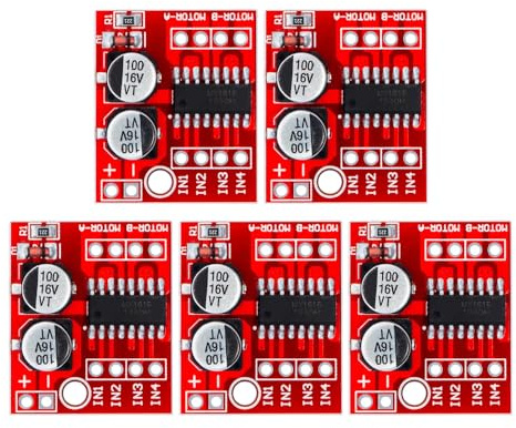 DollaTek 5Pcs Doppelkanal L298N PWM-Geschwindigkeit DC-Motortreiber-Brett Doppel-H-Brückenschrittmotor-Modul