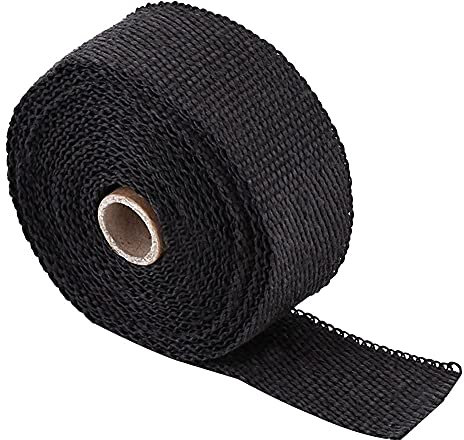 Wrap de tuyau d'échappement, 16FT noir isolation thermique élevée Wrap Wrap de tuyau d'échappement / ruban adhésif pour voiture / moto
