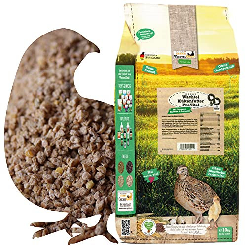 WachtelGold® Wachtel Kükenfutter ProVital 10 kg – Hochwertiges Aufzuchtfutter für Wachtelküken ab dem 1. Tag, mit Leinsaat, Bierhefe & Oregano, ohne Gentechnik & Palmöl