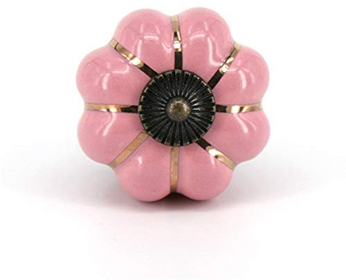 Xuulan Xianglaa-Kleiderschrank Zieht 96, Griffe, 1x Porzellan Drawer Pulls Kinder Dresser Griffe Knöpfe, Schrank Kürbis Knöpfe Vintage-Türgriff for Küche-Kabinett, Schrankbeschläge (Color : 006)