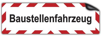 STROBO Baustellfahrzeug Magnetschild 45 x 15 cm | Warntafel für Fahrzeuge als Magnet | UV-Schutz, Wind- und Wetterfest