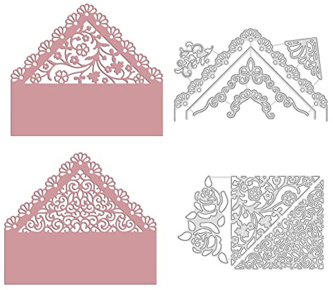 GLOBLELAND Spitze Stanzschablonen Metall Schneiden Schablonen Ecke und Spitze Stanzformen für Kartenherstellung und DIY Scrapbooking Papier Sammelalbum Dekor