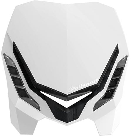 Polisport 8670800001 - Faro anteriore E-BLAZE in fibra di carbonio con lampada a LED compatibile con tutti i modelli motocross/enduro in colore bianco