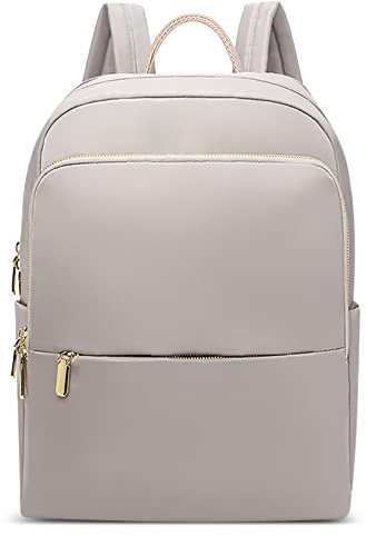 DIRRONA Damenrucksack Modern Leicht, Laptop Rucksack 14 Zoll Tagesrucksack Damen Elegant Rucksack Uni Rucksack Diebstahlsicher Damen Groß Arbeit Reisen Freizeit GeschäFt Sanftes Taupe