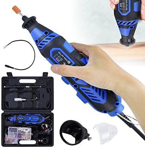 Strumento rotativo 135 W, set di attrezzi multifunzione con 80 accessori e valigetta per il trasporto, velocità variabile 10,000 – 32,000 giri min, strumento rotante per molti progetti creativi o