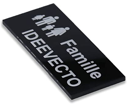 Plaque boite aux lettres Plexiglass NOIR personnalisable Adhésive - Format FAMILIAL - dimension 80x35mm - épaisseur 3mm - 5 coloris - Résistant intempéries - Fabrication Atelier France