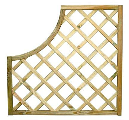 Mondo Viro Pannello Quadrato 90x90 cm Grigliato in Legno di Pino Impregnato - Versatili Complementi d'Arredo per Interni ed Esterni (Sagomato)