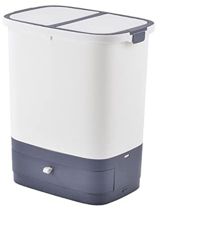 Cubo de basura Papelera de clasificación de la cocina extraíble de dos capas con ruedas con ruedas baño baño basura con cajones de almacenamiento, 2 colores Cubo para cocina / Bote Basura ( Color : Gr