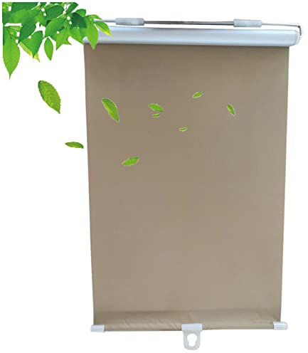 Xrdbfd Verdunkelungsrollos Für Fenster, Sonnenschutzrollos Mit Saugnäpfen, Dachfenster Rollo, Thermorollos, Verdunkelungsvorhänge Ohne Bohren, Für Büro/Balkon/Auto,Gold-68x125cm(26.8 * 49.2in)
