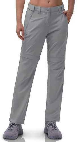 33,000ft Damen Zip Off Wanderhose Abnehmbar Hose Atmungsaktiv Trekkinghose | 4-Wege-Stretch, Schnell Trockend Funktionshose, Sommer Kurze, Leichte Outdoorhose für Freizeit, Fahrrad