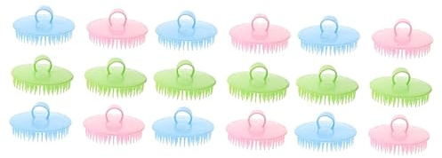 Beavorty 18pezzi Spazzole Massaggianti Per Capelluto Scrubber Per Shampoo Massaggiatore Per Con Colori Per Ogni Per Rimuovere Dandruff e La Crescita Dei