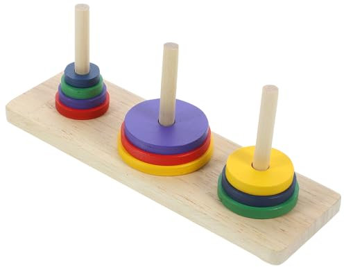 Gadpiparty Holz- Gehirn- Puzzle Türme Von Hanoi. Denksportaufgaben Für Erwachsene Lu Ban Puzzle- Ball Puzzle Entsperren Hoher Hanoi des Turms Turm Von Hanoi Brettspiel Neta Klassisch Hölzern